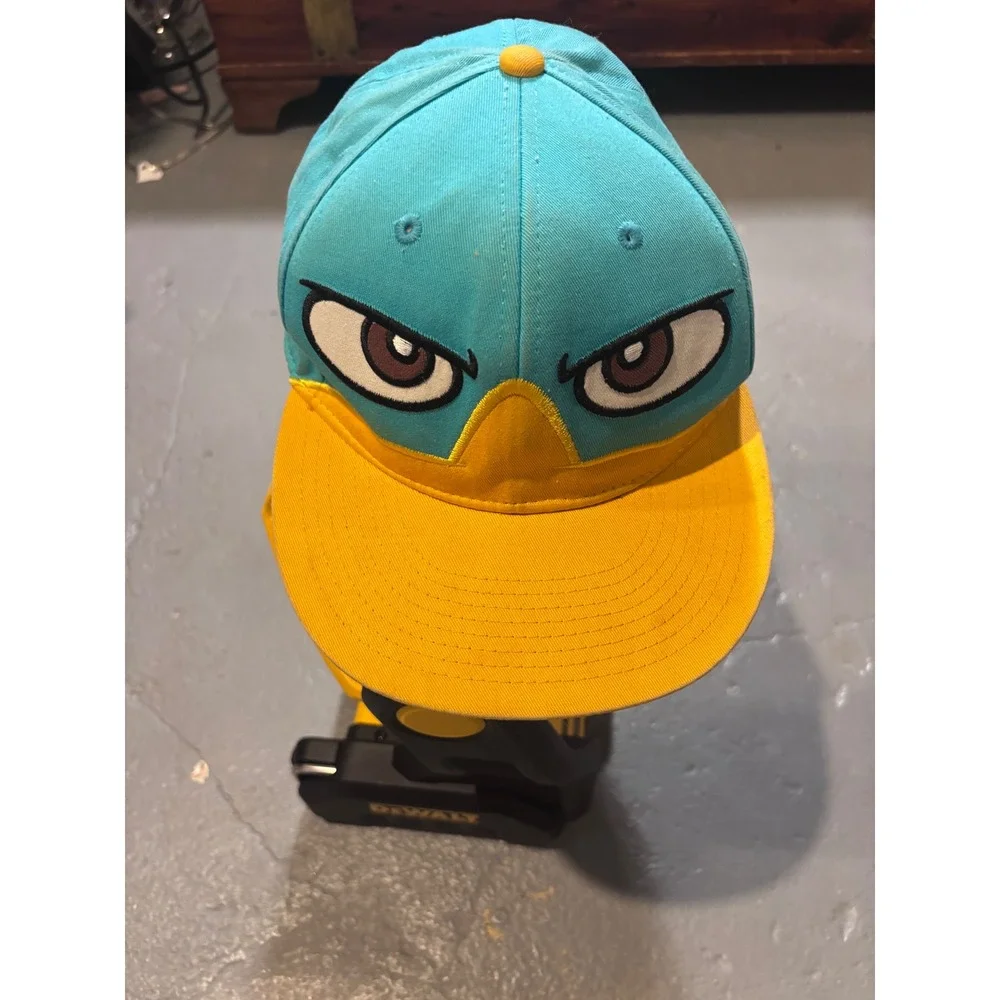 Disney Perry the Platypus Hat Unisex One Size Teal fitted Flat Brim Cap